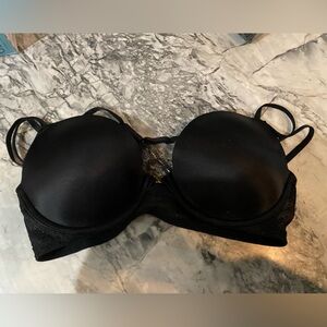 Women’s  Victoria Secret Black Very Sec Push-Up Lace Racer Back Front Closer Bra